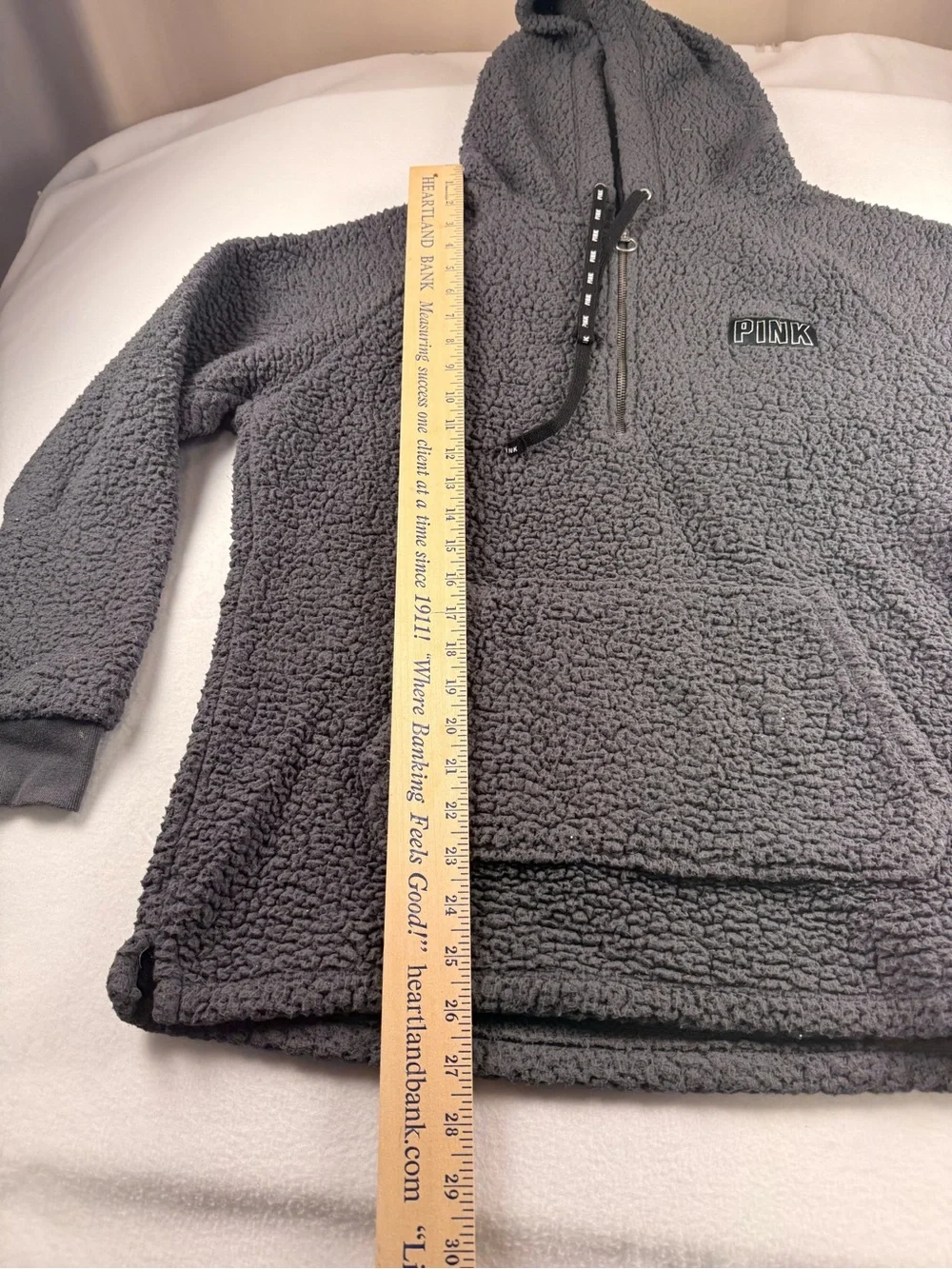 PINK Victoria's Secret Men's Dark Gray Sherpa Zip Hoodie 331